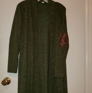 Cardigan With Sequin Elbow Patch